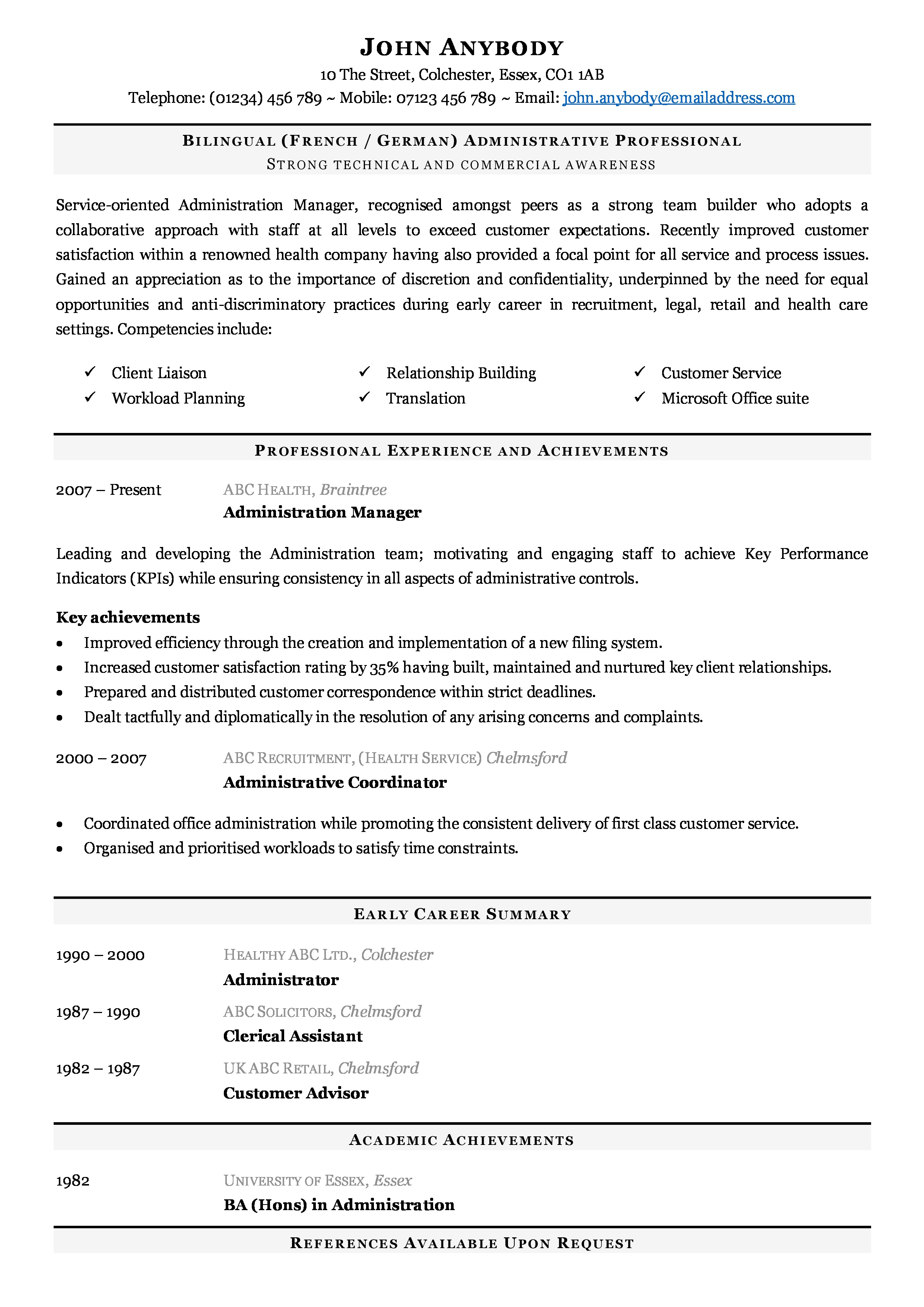 writing resume in 3rd person